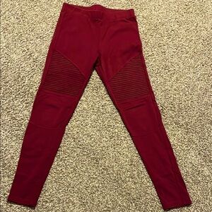 H&M Burgundy Moto Leggings